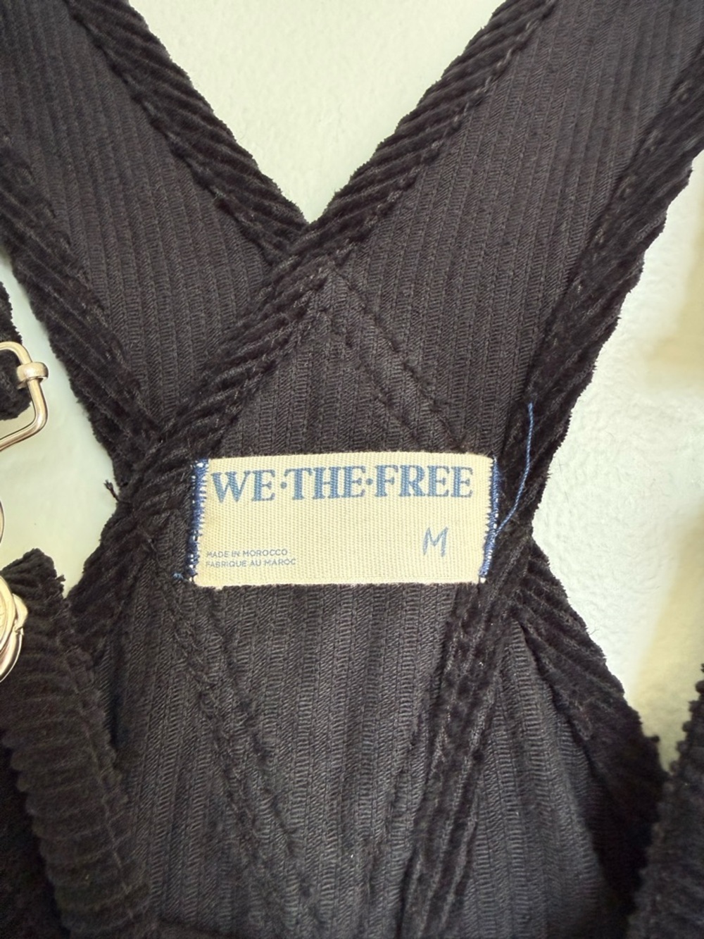 Free People We The Free Ziggy Black Corduroy Shortalls - Picture 11 of 12